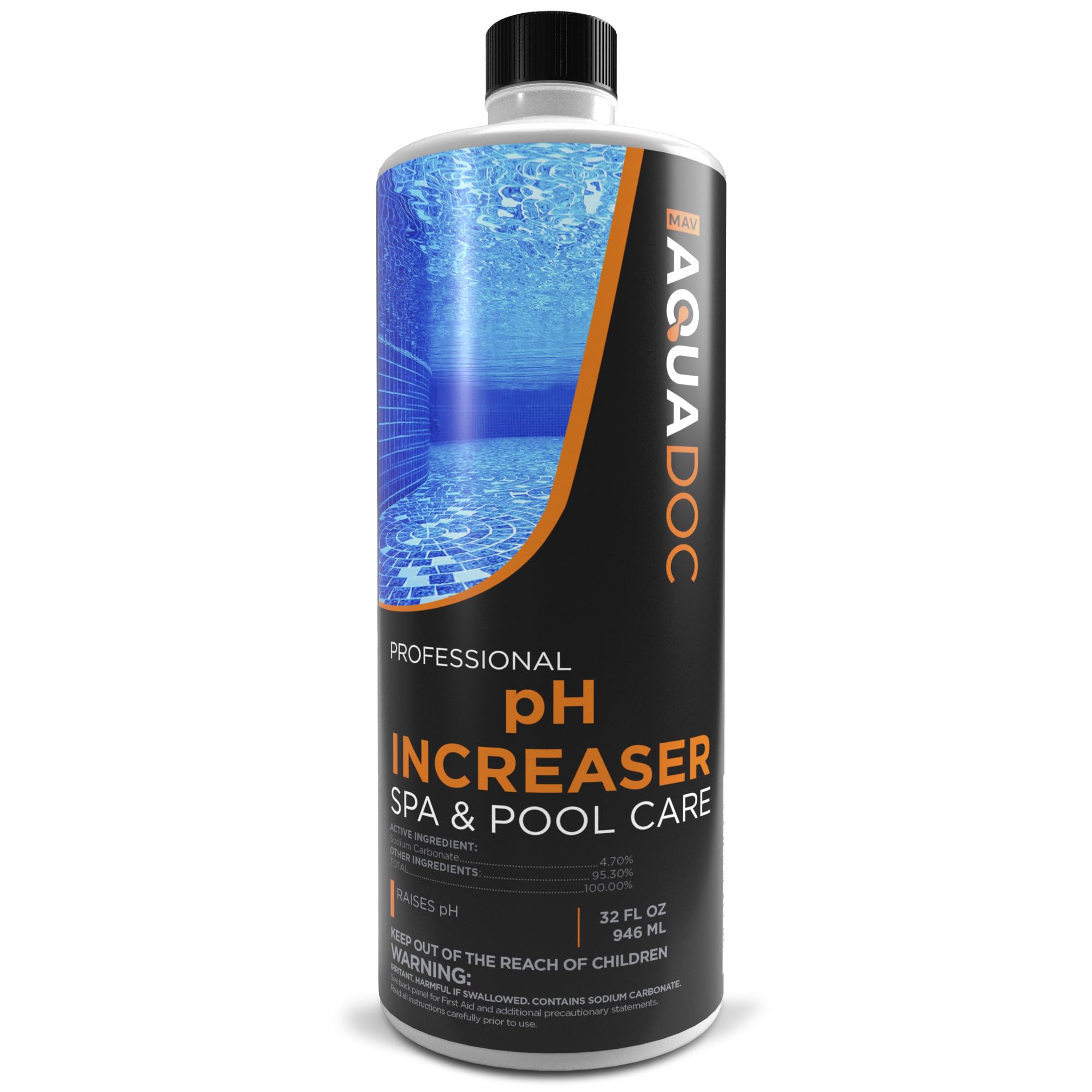 AquaDoc Spa pH Increaser for Hot Tub - 32oz - Spa pH Up for Water Balance - Hot Tub Chemicals Made in USA