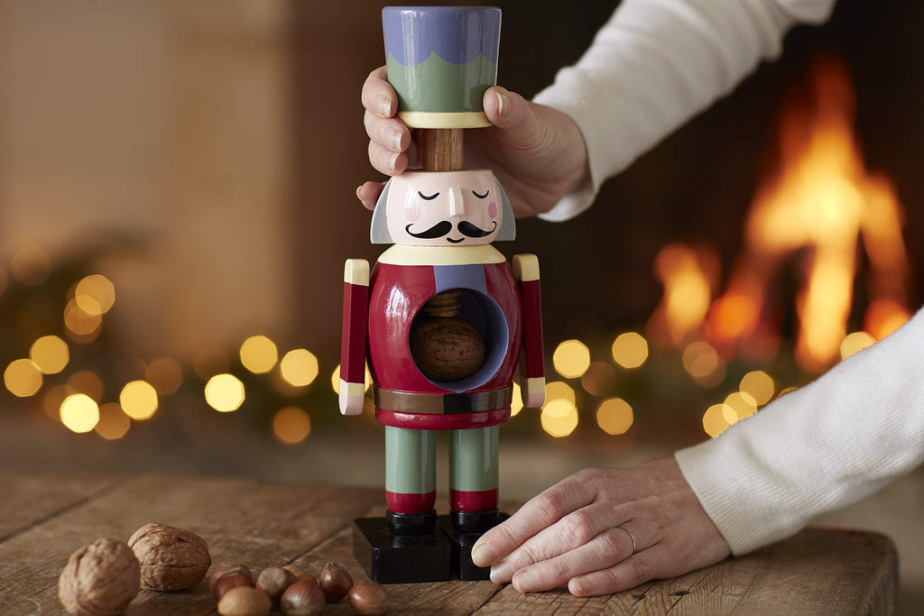 KitchenCraft The Collection Christmas Nutcracker Soldier with Real Working Mechanism, Wooden, Multi-Colour