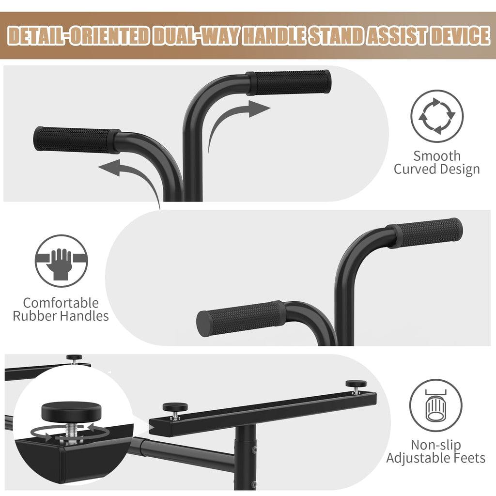 Adjustable Dual-way Handles Couch Chair Stand Assist for Seniors, Standing aid & Support Device, Chair Lift Assist Device for Elderly Mobility & Daily Living Stand to Sit(300LBs Loading, Black)