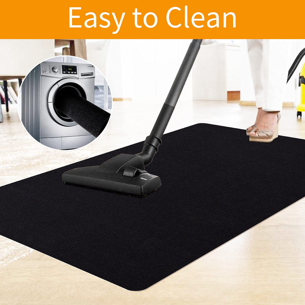 Office Chair Mat for Hardwood & Tile Floor, 55"x35" Computer Gaming Rolling Chair Mat, Under Desk Low-Pile Rug, Large Anti-Slip Floor Protector for Home Ofiice (Black)