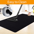 Office Chair Mat for Hardwood & Tile Floor, 55"x35" Computer Gaming Rolling Chair Mat, Under Desk Low-Pile Rug, Large Anti-Slip Floor Protector for Home Ofiice (Black)