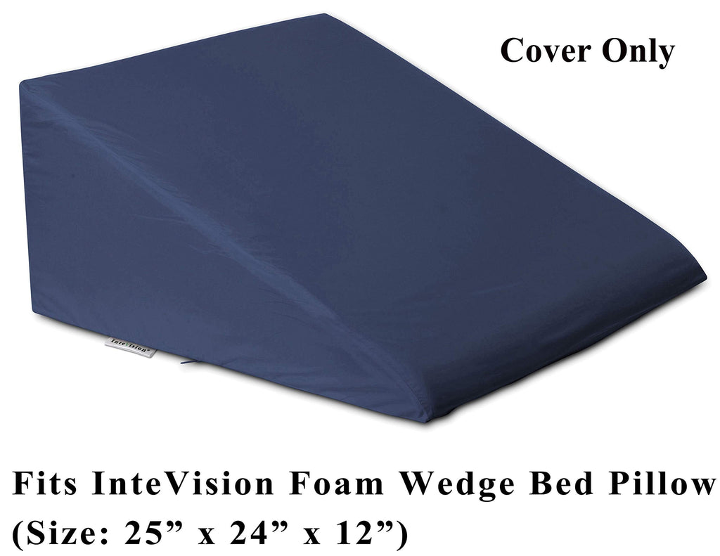 InteVision 400 Thread Count, 100% Egyptian Cotton Bed Wedge Pillowcase; Replacement Cover Designed to Fit The 12" (Height) Version of The InteVision Foam Wedge Bed Pillow (25" x 24" x 12")