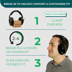 Pro For Sho 34dB NRR Hearing Protection Ear Muffs – Highest NRR Compact Design Ear Protection for Loud Events & Sensory Use (Grey)