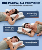 Sleep Doctor Approved Cervical Neck Pillow for Sleeping, Ergonomic Contour Side Sleeper Pillows for Adults, Cooling Orthopedic Pillow for Pain Relief Support, Memory Foam Pillows Back Stomach Sleepers