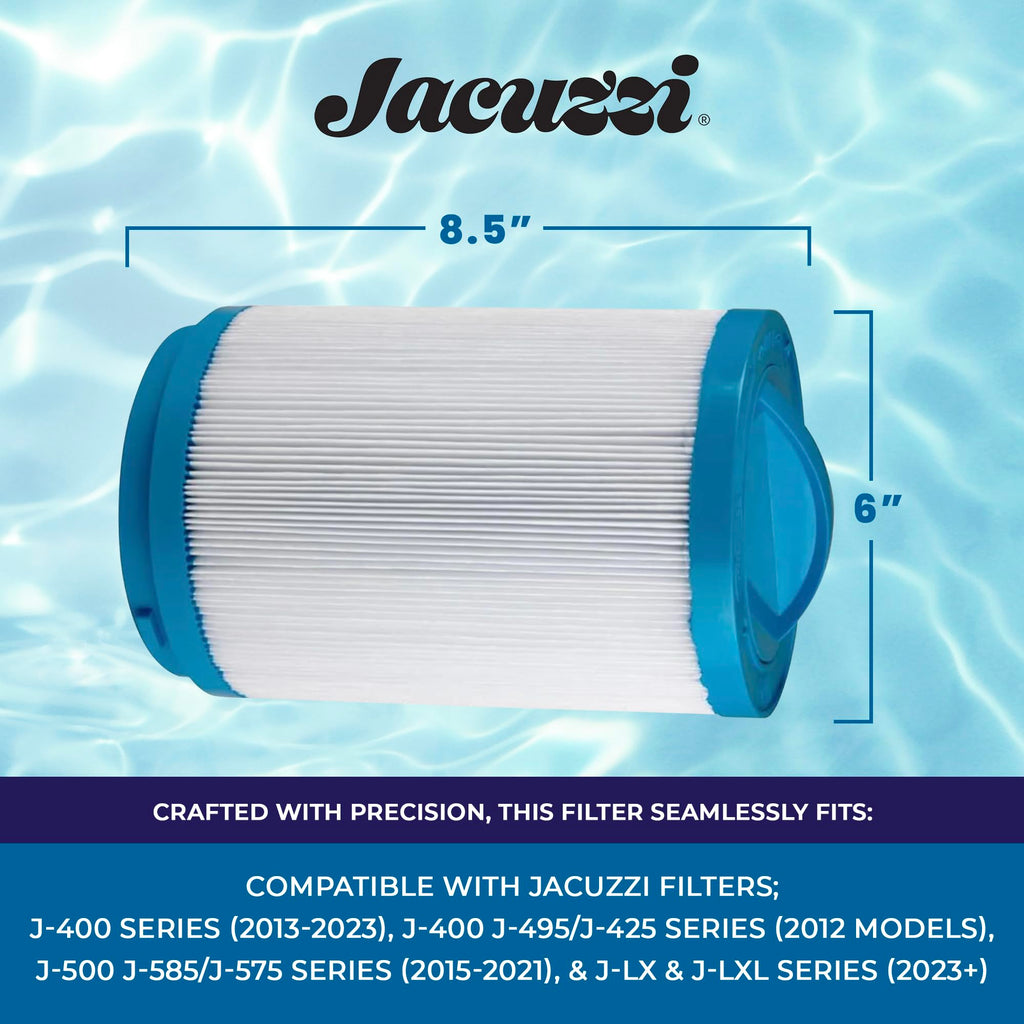 Hot Tub Things Spa Filter Cartridge 40 Sq Ft - Replacement Filter Part# 6473-157J for J-400 & J-500 Series, Dual-Stage Filtration, Spa Water Cleaner, Washable Pleated Cartridge, Easy Installation