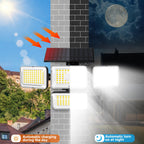 Mokot Solar Lights Outdoor, 288 LED 2800LM Solar Motion Sensor Outdoor Lights with Remote Control, 4 Heads lP65 Waterproof Solar Flood Security Lights for Outside Patio Wall -2PACK