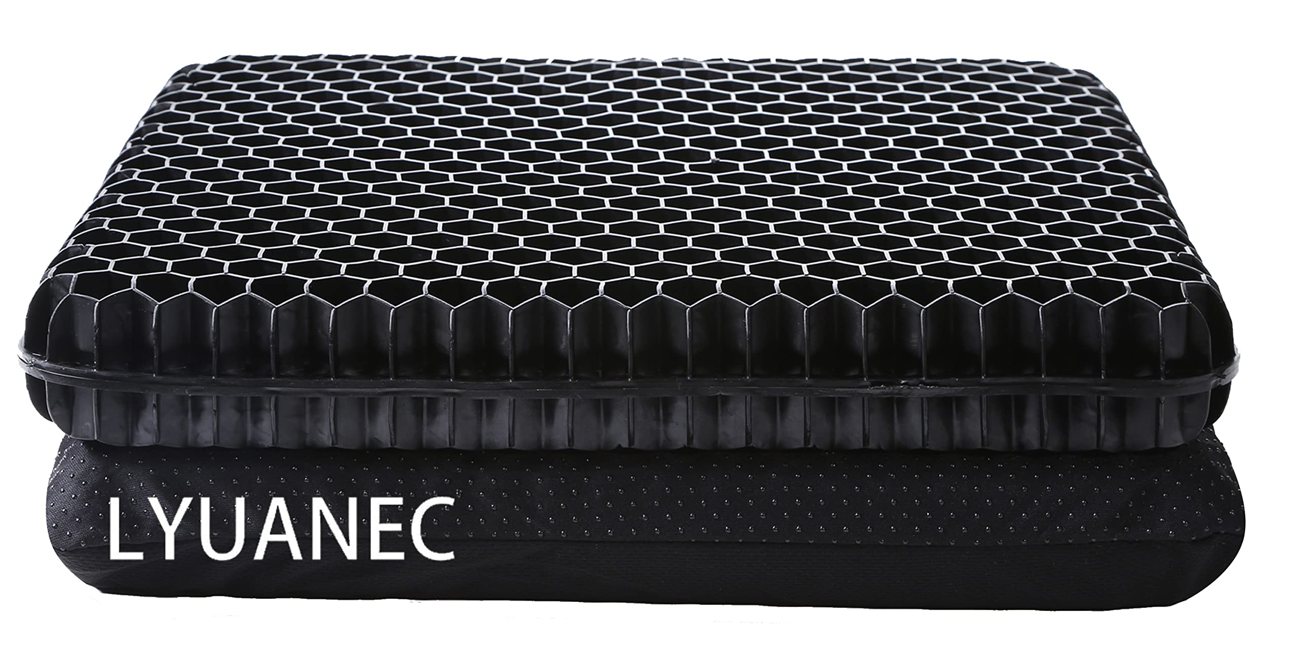 LYUANEC Gel Seat Cushion for Long Sitting, (2.4 Inch Extra Thick Cushion) Soft＆Breathable Gel Cushions for Pressure Relief, Wheelchair Seat Cushions, Gel Pad for Chair, Office Chair Cushion
