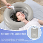 LOKFEHRE Large Portable Inflatable Hair Washing Basin for Bedridden - Wash Hair in Bed with Inflatable Shampoo Bowl.Hair Washing Basin for Elderly,Disabled,Injured,Ideal Inflatable Sink for Locs Detox