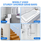 2 Pack Shower Grab Bar, Stainless Steel Bathroom Grab Bar, Shower Handle, Bath Handle, Grab Bars for Handicap Elderly Seniors Bathroom Safety Grab Bar (18 Inch，White)