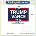 Probsin Trump Vance 2024 Yard Sign Double Sided 16" x 24" President Trump Vice President Vance MAGA Signs Voted for Trump Vance Outdoor Decorations for Lawn, Garden, Window, Party Supplies (Blue)