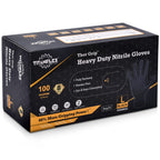 TitanFlex Thor Grip Heavy Duty Black Industrial Nitrile Gloves, 8-mil, XL, Box of 100, Latex Free, Raised Diamond Texture, Powder Free, Food Safe, Rubber Gloves, Mechanic Gloves