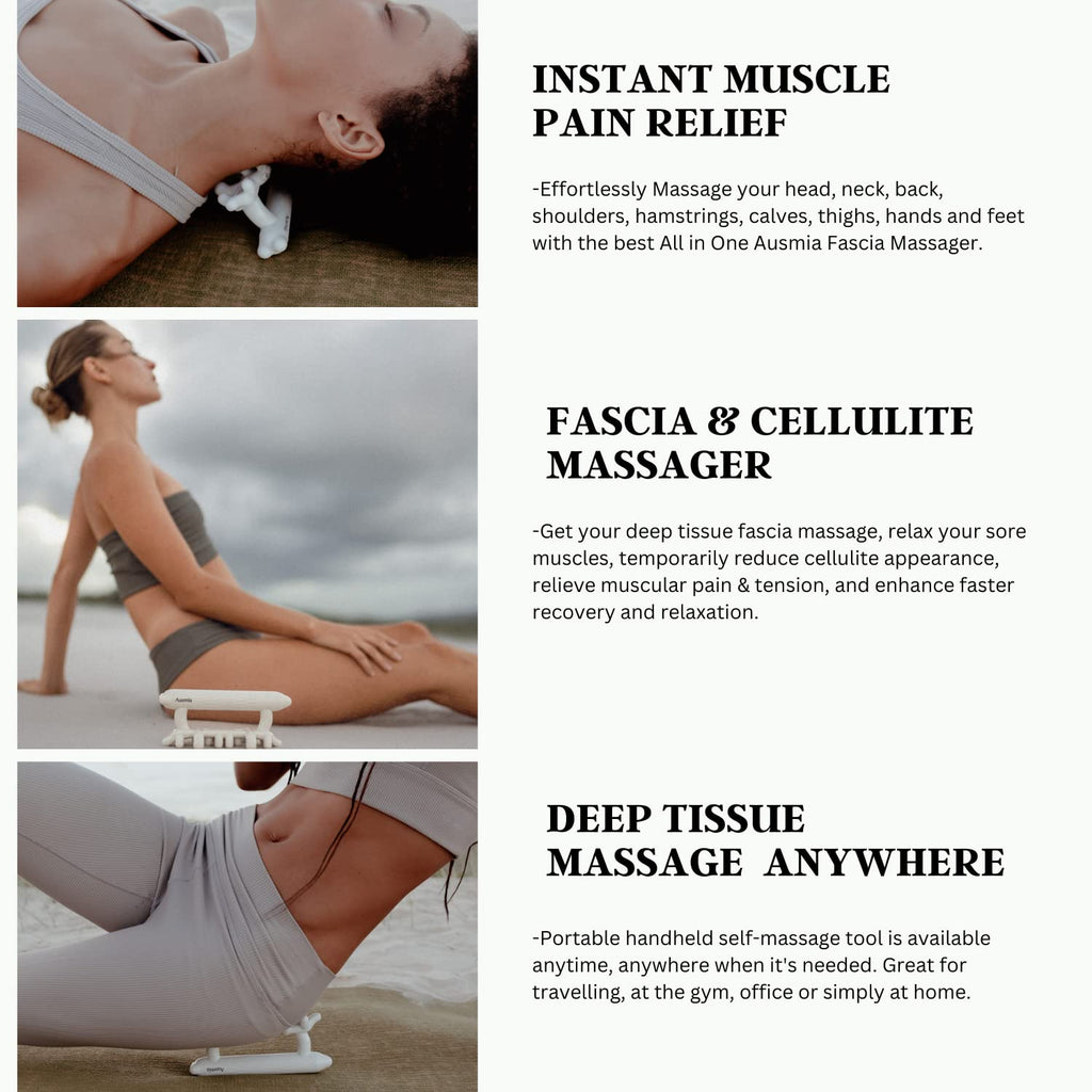 Ausmia Fascia Massage Tool - Trigger Point Deep Tissue Myofascial Release Blaster Tools | Neck, Shoulder, Back Legs & Full Body Muscle Tension Relief | Lymphatic Drainage Cellulite Massager