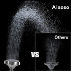 AISOSO Shower Head 2 PCS, 5 Modes High Pressure Shower Heads for Relaxed Shower Experience, 4.1 Inch Bathroom Fixed Showerhead Even at Low Water Pressure for Powerful Spray, Chrome