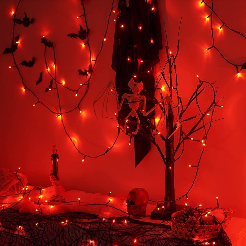 YEGUO Red Christmas Lights Outdoor Waterproof, 200 LED String Lights Indoor, 8 Modes 66ft Green Wire Twinkle Lights Plug in for Yard Party Tree Xmas