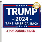 Probsin Trump 2024 Flag 3x5 Ft Decorations Outdoor Double Sided 3 Ply Blue Take America Back Flag Heavy Duty Banner Party Supplies Yard Signs Home Decor Hanging Poster with 2 Brass Grommets