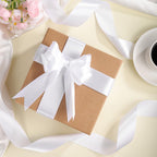 White Ribbon, 120 Yards 1-1/2 inch White Satin Ribbon Stocking Stuffers for Gift Wrapping Flower Bouquet Bow Making Wedding Party Christmas Decorations
