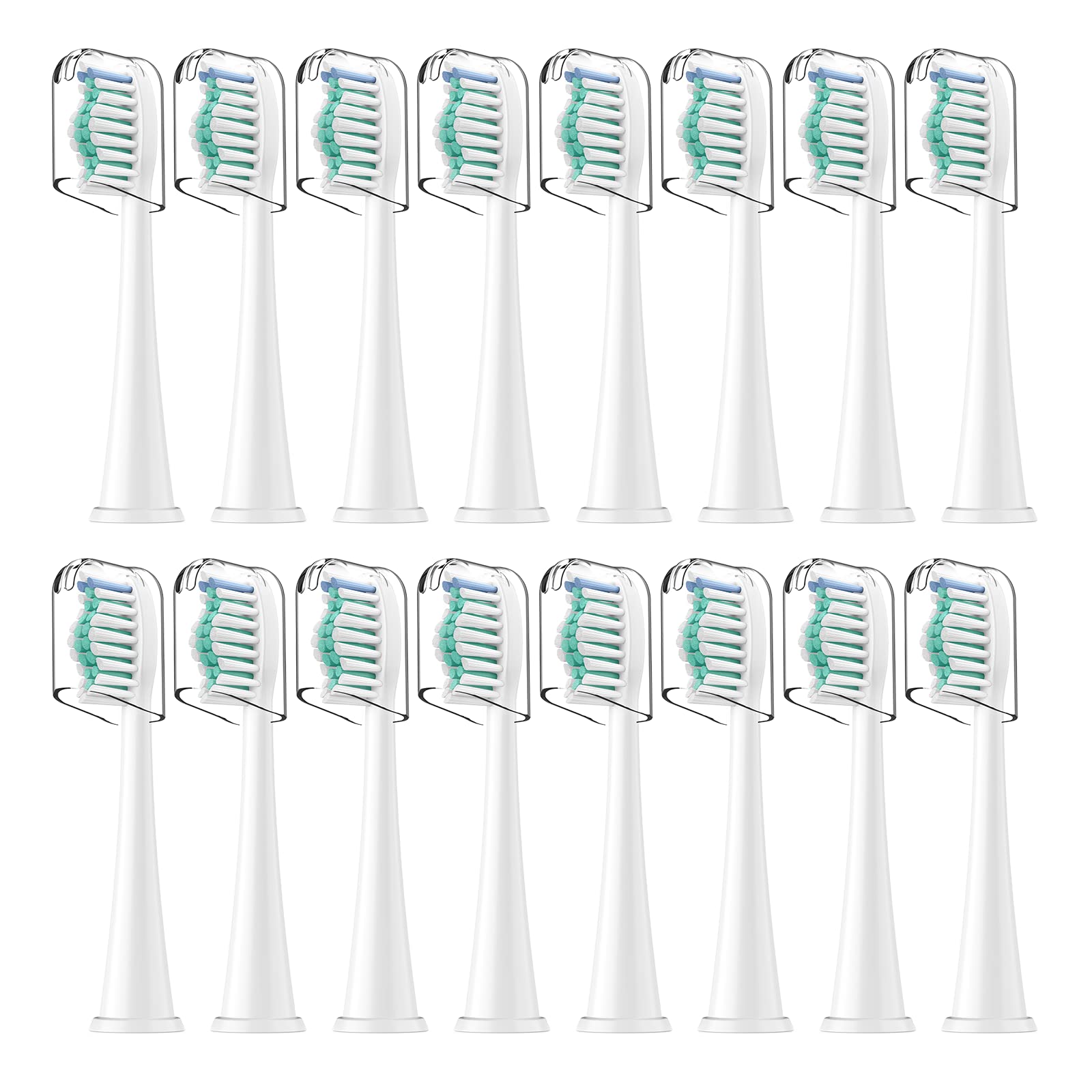 Toothbrush Heads for Philips Sonicare Replacement Brush Heads with Protective Cover Soft Dupont Bristles Electric Toothbrush Replacement Heads for Oral Health, 16 Pack
