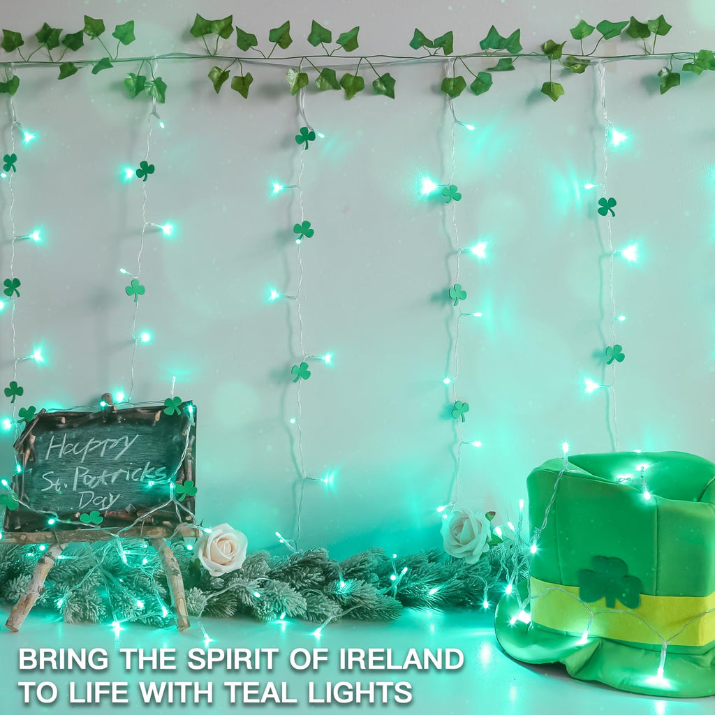 suddus Curtain Lights for Christmas, 200 Led 6.5ft x 6.5ft Hanging String Lights Outdoor, Fairy Curtain Lights for Backdrop, Window, Wall, Party, Garden, Bedroom, Brithday Decorations, Teal
