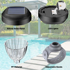 JEMULICE Solar Pool Lights for Above Ground Pools, LED Energy Saving Warm White Light, Waterproof for Frame Swimming Pools Night Accessories (6 Pcs)