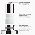 THE JOLIE FILTERED SHOWERHEAD with Shower Filter System- High Pressure Showerhead, Hair and Skincare Accessory to Improve Beauty and Personal Care Routine (New Modern Chrome)