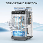 COWSAR Ice Maker Countertop, Portable Ice Machine with External Water Tank, 8 Cubes in 6 Mins, 26 lbs/24Hrs, Self-Cleaning Quiet Compact Commercial Ice Makers for Home, RV, Camping, Black