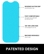 OTHWAY No Suction Cup Bath Mat: 39x16 inch Extra Long Bathmat│Perfect for Refinished or Ordinary Bath Tubs│Made of Nature Rubber│a Blessing for The Elderly and Children (Blue)