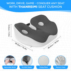 THANREIMI Memory Foam Outfany Ergoseat Cushion – Welnax Orthosoothe Seat Cushion, Libiyi, Hilipert Ergoseat – Coccyx Pain Relief Pillow for Car, Butt Cushion for Sitting, Comfort for Sedentary People