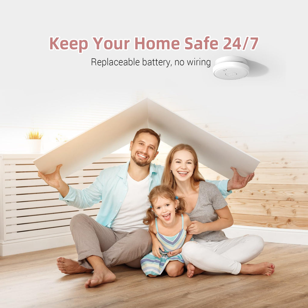 Fire Alarms Smoke Detectors, Smoke Alarm Battery Operated, Fire Alarm with Test Button & Low Battery Signal, Photoelectric Technology Fire Detectors for Bedroom and Home (8-Pack)
