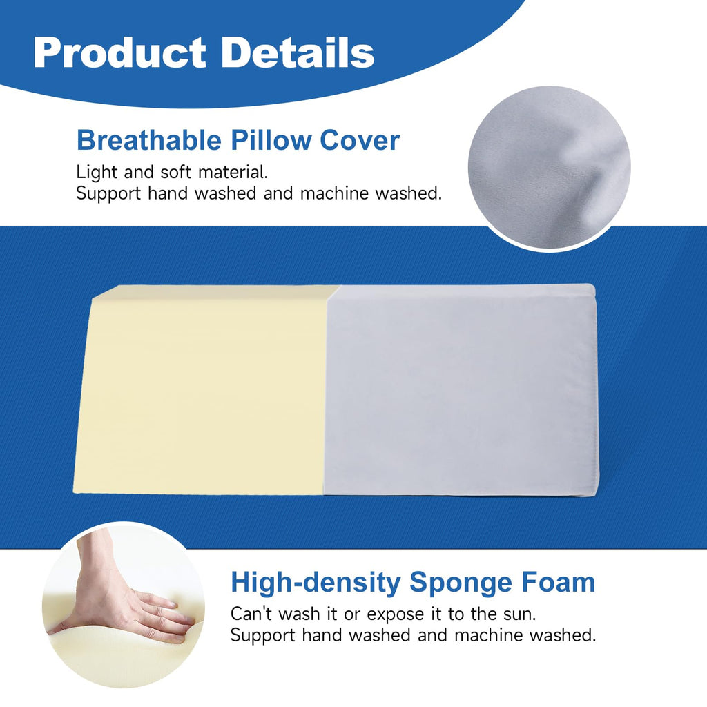 Positioning Wedge Pillow Side Sleeping Belt Connection, Limit Width Adjustable Bed Wedges Body Positioners for Back Pain Relief, Back Positioning Wedge for After Surgery, Anti Snoring, Back Support