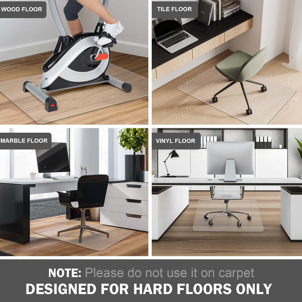 Office Chair Mat for Hoodwood Floor, 36"x48" Clear Desk Chair Mat for Hoodwood Protector Floor Mat for Office Chair, Easy Glide Rolling Plastic Floor Mat, Computer Chair Mat for Home Office