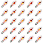 SOTOPOO 25 Pack Flickering Flame Light Bulbs C7 Repalcement Bulbs / E12 Flickering Flame Bulb - Clear Glass Flame Shaped, for Christmas Halloween C7 String Light Bulbs Replacement, Lighting Facts