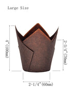 QLSmypkg Large Muffin Greaseproof paper Baking cupcake cups, 2-1/4" x 4" Chocolate Brown Tulip Baking Cup Case of 125 pcs (125, Large)