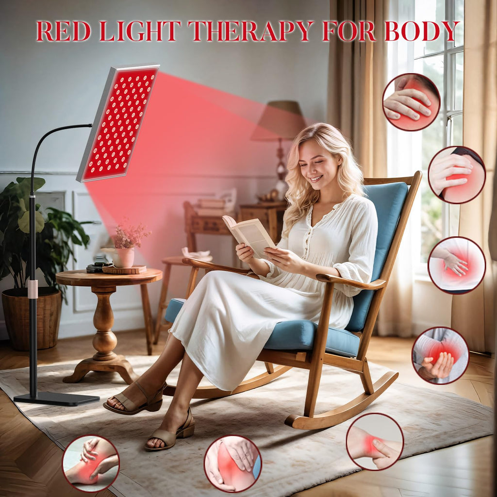 Red Light Therapy for Body, Infrared Light Therapy Panel with Stand, Red Light Therapy Lamp, 660nm Deed Red Light and 850nm Near Infrared LED Red Light Therapy Device at Home for Face and Body
