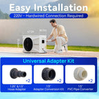 AQUASTRONG Inverter Swimming Pool Heat Pump,Pool Heater for Above Ground and Inground Pool Heating Smart WiFi Control and Cooling Pool Heater Pools Up to, 21000 Gallons