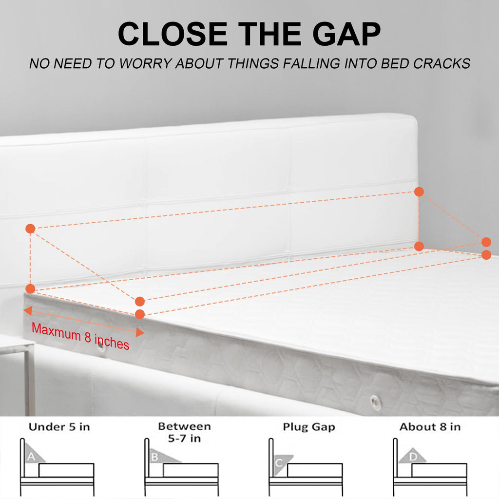Rormcheny King Bed Wedge Pillow Headboard Gap,Wedge Pillow Headboard/Bed Gap Filler,Fill The Gap (0-8") (Gray, 76"x10"x6")