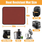 Amerbro Heat Resistant Mats for Countertop - Fireproof 16x20in Heat Resistant Mats for Air Fryer - Kitchen Countertop Protector for Air Fryer, Coffee Maker, Stand Mixer, Toaster, Oven 2PCS - Red