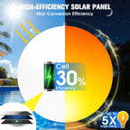 Solar Floating Pool Lights, 14 Inch Flame Solar Pool Light Balls, Floating Glow Globe IP68 Waterproof, Inflatable Solar Lights up Balls for Swimming Pool Pond Outdoor Decor -4PCS
