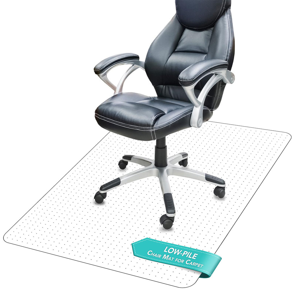 Thickened Chair Mat for Carpet - 48”X 36” Heavy Duty Office Chair Mat for Low-Pile Carpeted Floor. Easy Rolling Carpet Protector for Office Computer Desk Chair, Clear