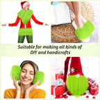 Faux Fur Fabric Christmas Fluffy Fuzzy Craft Shaggy Synthetic Plush Patch Sewing Fur Cuts for DIY Halloween Winter Costume Gnome Beard Miniature Dolls Costume Rugs Mats (Green,36 x 60 Inch)