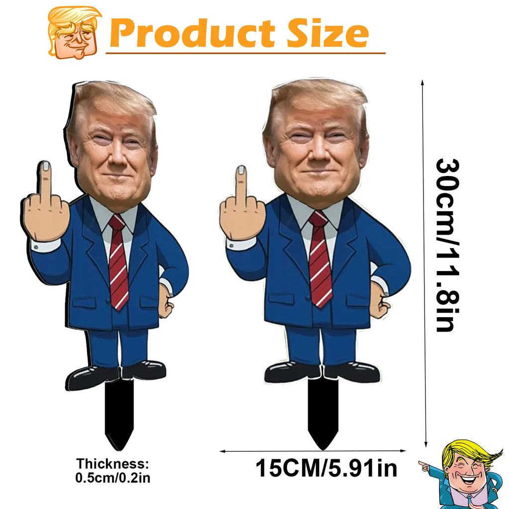 Smilelife Trump Yard Sign 2024 Trump Middle Finger Yard Sign Funny Political Lawn Signs Outdoor Yard Decor (1), Blue