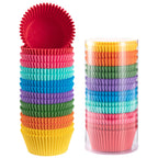 Gifbera Bright Rainbow Jumbo Cupcake Liners 400-Count, Large Solid Colorful Paper Baking Cups for Baking