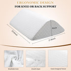 ZNUZDRK Knee Wedge Pillow, 8" Knee Pillow for Back Sleeping, Leg Elevation to Elevate Knee Triangle Pillow Post Surgery Recovery, Leg Pillow for Knee Support, Hip Back Pain Relief