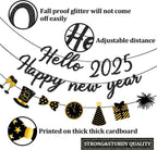Happy New Year Banner 2025 New Years Eve Banner New Years Eve Party Supplies 2025 New Year Decorations Happy New Year Sign for 2025 New Year Eve Decorations