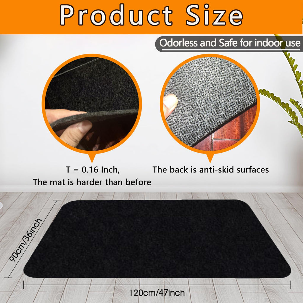 Upgraded Chair Mat for Hardwood & Tile Floor,36"x48" Desk Chair Mat,Anti-Slip Office Chair Mat, Computer Gaming Floor Mat for Rolling Chair, Under Desk Rug Floor Protector,Easy to Clean,Black