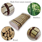 NUIBY Bamboo Sauna Headrest Pillow, 100% Natural Handmade Wood Sauna Pillow Sauna Neck Rest Sauna Accessory, Bonus Sauna Cap and Seat Pad Included, Summer Cool Cervical Spine Pillow (1 Set)