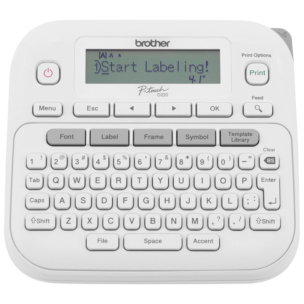 Brother P-Touch Label Maker, PTD220, Thermal, Inkless Printer for Home & Office Organization, Portable & Lightweight, QWERTY Keyboard, One-Touch Keys & 25 Pre-Set Label Templates Label Memory
