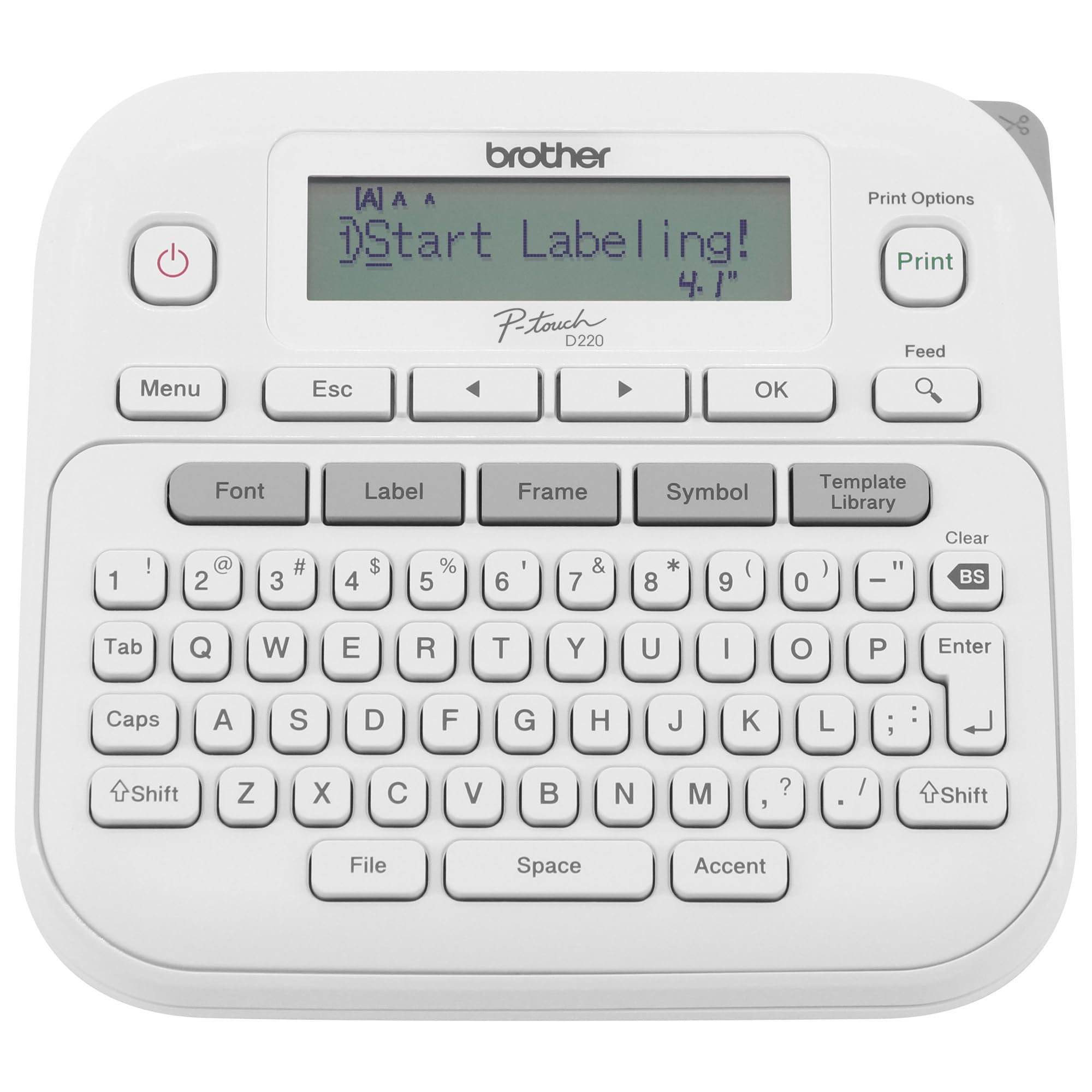 Brother P-Touch Label Maker, PTD220, Thermal, Inkless Printer for Home & Office Organization, Portable & Lightweight, QWERTY Keyboard, One-Touch Keys & 25 Pre-Set Label Templates Label Memory