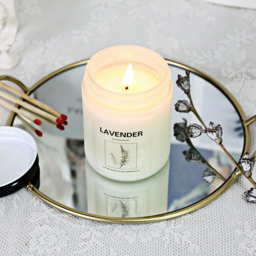 Candles | Candles for Home Scented | 4 Pack 7.1oz Natural Soy Wax Aromatherapy Candles | Over 240 Hours of Burn Time | Christmas Scented Candles Gifts Sets for Women |Lavender Candles