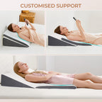 Vekkia 2-Pack Adjustable Wedge Pillow for Sleep Apnea & Back Pain, Memory Foam Triangle Pillow for Acid Reflux, GERD, Snoring, Surgery Recovery, Leg Elevation, 2 Heights & Softness Options(10IN)