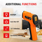 ThermoPro TP30 Infrared Thermometer Gun, Laser Thermometer for Cooking, Pizza Oven, Griddle, Engine, HVAC, Laser Temperature Gun with Adjustable Emissivity & Max Measure -58°F ~1022°F (Not for Human)